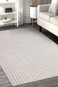 ak rugs off white scandinavian area rug minimalist non shedding rug for living room bedroom rug (8'x10'), (oslo 19670)