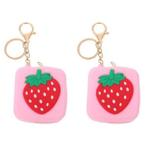 bag organizer for purse 4pcs key earbuds gift bag keyring coin earphone purse mini girls cartoon wireless women with headphones protector headphone strawberry cover covers for