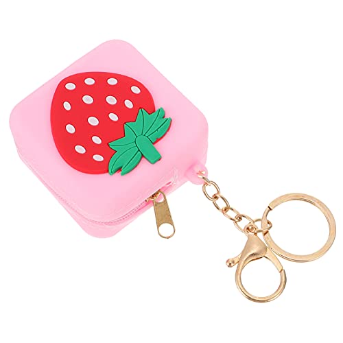 Bag Organizer for Purse 4pcs Key Earbuds Gift Bag Keyring Coin Earphone Purse Mini Girls Cartoon Wireless Women with Headphones Protector Headphone Strawberry Cover Covers for