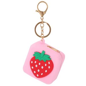 Bag Organizer for Purse 4pcs Key Earbuds Gift Bag Keyring Coin Earphone Purse Mini Girls Cartoon Wireless Women with Headphones Protector Headphone Strawberry Cover Covers for