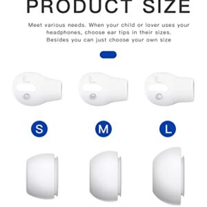 Brujula 3 Pairs AirPods Pro Ear Tips Ear Hooks Covers, Reduce Pain, Silicone Accessories, Anti-Slip Replacement Ear Tips, Fit in The Charging Case (S)