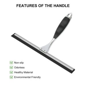 SetSail Shower Squeegee, Stainless Steel for Glass Doors, Window Cleaner Tool, Bathroom, Mirror, Tiles and Car Windows Cleaning