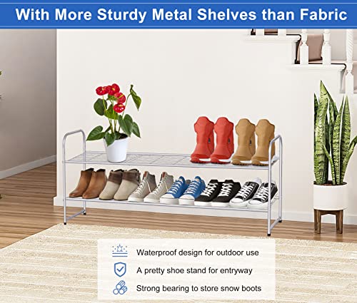 KEETDY Long 3-Tier Shoe Rack and 2-Tier Long Shoe Rack for Closet Entryway