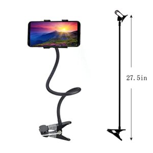 Lazy Bracket - Flexible Solid-Grip Phone Holder with Adjustable Universal Gooseneck Smartphone Stand Cell Phone Holder Gooseneck Mount, Lazy Clamp Clip Flexible Phone Stand for Office Desk Bed