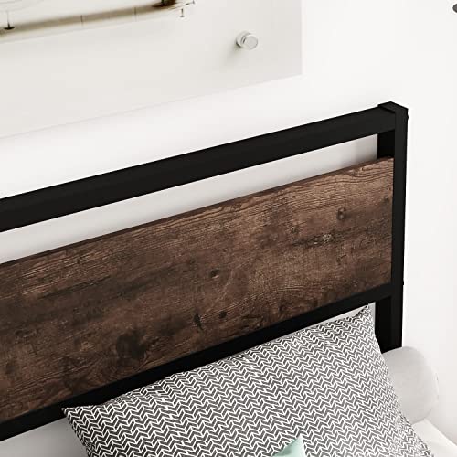 TXIYEAN Headboard Only Sturdy Wood Headboard with Metal Slat Rustic Headboard Easy Assembly, Twin, Twin XL/Queen/King (King)