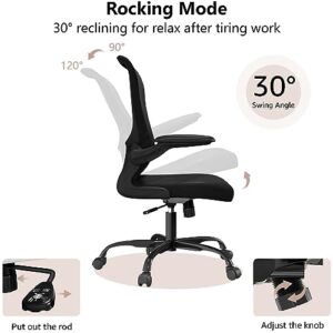 Ergonomic Office Chair, Comfort Swivel Home Office Task Chair, Breathable Mesh Desk Chair, Lumbar Support Computer Chair with Flip-up Arms and Adjustable Height