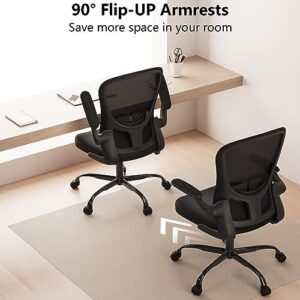 Ergonomic Office Chair, Comfort Swivel Home Office Task Chair, Breathable Mesh Desk Chair, Lumbar Support Computer Chair with Flip-up Arms and Adjustable Height