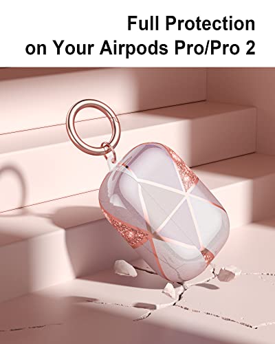 DGege for Airpods Pro Case, Cute Women Airpod Pro 2 Case Cover TPU Protective Skin with Keychain Accessories Compatible with Apple Airpods Pro 1st/2nd Generation Charging Cases, Geometric