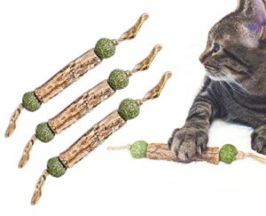 xanderpets cat chew stick - matatabi stick for cat - silvervine chew sticks for cats - cat dental sticks w/cat nips organic - all breeds 3pk