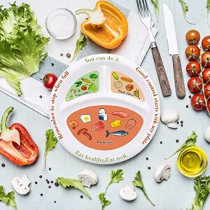 2 Pieces Portion Control Plates Macro Diet Plate Bariatric Divided Portion Control Container Portion Plate Nutrition Plate for Weight Loss Balanced Eating Food Meal Dinner Adults, 8.3 Inch