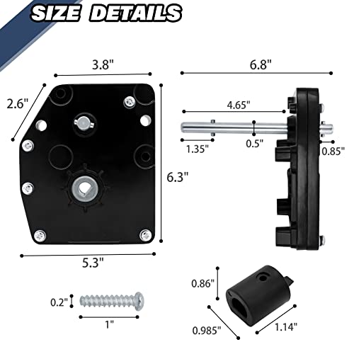 276602, RV Fifth Wheel Landing Gear Box Compatible with Lippert Venture, Universal Mount Aluminum Gearbox for Atwood, Pac-Rim and Stromberg Carlson Landing Gear Systems | Black, Replace# LG-179015