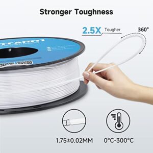 GIANTARM High-Speed PLA Filament 1.75mm, 1kg 2.2lb Spool, Fast Printing PLA for AnkerMake M5/ for Ender 5 S1 3D Printers (White)