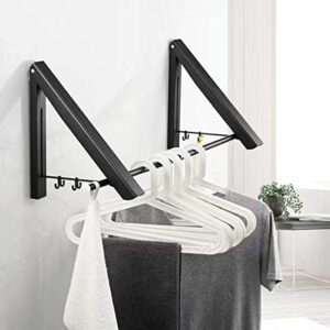 drying clothes rack wall mounted foldable retractable laundry drying rack collapsible laundry organizer for hanging clothes tripod laundry room storage with 3pcs 15.7inch rods for balcony bedroom dorm