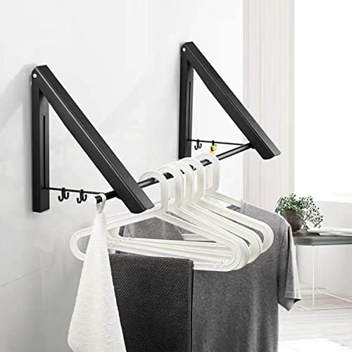 Drying Clothes Rack Wall Mounted Foldable Retractable Laundry Drying Rack Collapsible Laundry Organizer For Hanging Clothes Tripod Laundry Room Storage With 3pcs 15.7inch Rods For Balcony Bedroom Dorm