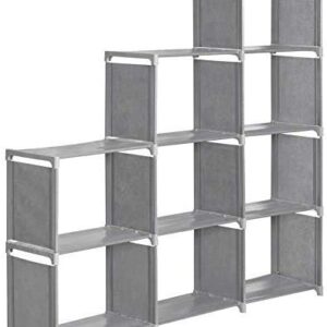 plohee Cube Storage DIY 9-Cubes Storage Bookcase Organizer Shelving Bookshelf Clothes Storage for Home,Office,Bedroom,Home Furniture Storage (Grey)