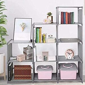 plohee Cube Storage DIY 9-Cubes Storage Bookcase Organizer Shelving Bookshelf Clothes Storage for Home,Office,Bedroom,Home Furniture Storage (Grey)