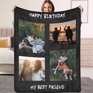funstudio custom blanket with photos pictures collage customized throw blankets happy birthday best friend personazlied birthday holiday festival gifts for friends boys girls men women