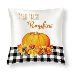 fall decor pumpkins decorative pillow autumn decorations for couch sofa bedroom car living room standard size satin rustic pillow shams zippered 18x18