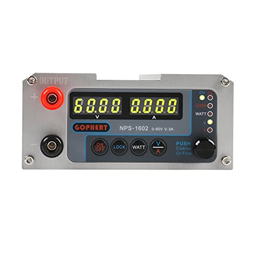 GIXAA DC Power Supply Variable NPS-1602 Lab Adjustable Digital Mini DC Power Supply Aeromodelling DIY Switch Power Supply WATT with Lock Function 60V 3A with LCD Display