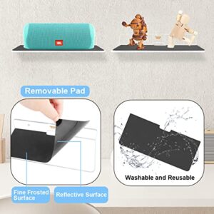 Desing Wish Small Shelf, Screw Mount Small Wall Shelf with Non-Slip Pad, Speaker Wall Mount for Bluetooth Speaker/Webcam/Decor, Acrylic Wall Shelf for Bedroom/Living Room/Bathroom (9 Inch, Clear*2)