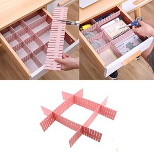 SJZBIN 4PCS 37x7cm Pink Drawer Dividers, Adjustable Drawer Dividers Organizer Separator for Clothes Makeup Storage of Dresser for Bathroom, Bedroom, Kitchen and Office