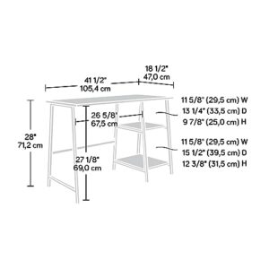 Sauder North Avenue Modern Desk with Open Shelves, L: 41.5" x W: 18.5" x H: 28.03", White Finish