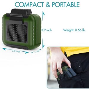 AddAcc Portable Waist Clip Fan, 6000mAh Rechargeable Battery Operated Fan, 3 Powerful Speed, Input & Output, Hand Free Necklace Fan Hanging Waist Fan for Outdoor Work, Farm, Hiking, Travel