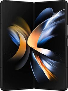 galaxy z fold 4 cell phone, factory unlocked android smartphone, 256gb, flex mode, dual sim (1x esim + 1x nano) multi window view, foldable display, korean international version, phantom black