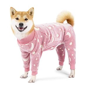 xqpetlihai dog pajamas dog onesie soft material dog clothes for medium large size dog dog pjs for girl(p,xl)