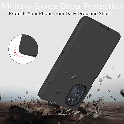 for Motorola Moto G 5G 2022 Case (Not Fit Stylus Version), Heavy Duty Protective Case Dustproof Shockproof Protection 3 in 1 Rugged Phone Cover for Moto G 5G 2022 (Black)