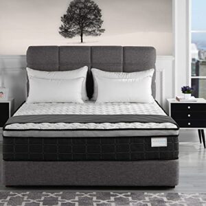 novezza home 10 inch hybrid pillow-top mattress/bed-in-a-box/certipur-us certified foam, twin (novhm-p) white