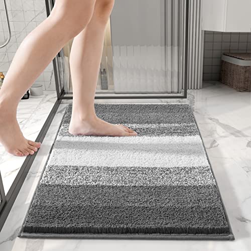 Vodiver Premium Bathroom Rugs Mat, Bath Mats for Bathroom Non Slip, Ultra Soft Washable and Super Absorbent Bath Rugs for Tub, Shower(20x32, Gray).