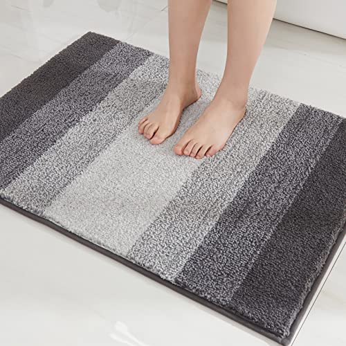 Vodiver Premium Bathroom Rugs Mat, Bath Mats for Bathroom Non Slip, Ultra Soft Washable and Super Absorbent Bath Rugs for Tub, Shower(20x32, Gray).