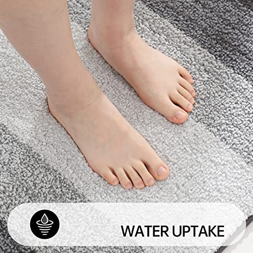 Vodiver Premium Bathroom Rugs Mat, Bath Mats for Bathroom Non Slip, Ultra Soft Washable and Super Absorbent Bath Rugs for Tub, Shower(20x32, Gray).