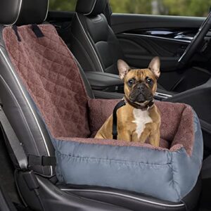 pet car seat dog booster seat pet travel safety car seat,the dog seat made of durable oxford materials is safe and comfortable fleece liner, easy to adjust strap