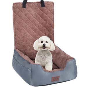 Pet Car Seat Dog Booster Seat Pet Travel Safety Car Seat,The Dog seat Made of Durable Oxford Materials is Safe and Comfortable Fleece Liner, Easy to Adjust Strap