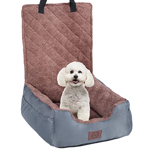 Pet Car Seat Dog Booster Seat Pet Travel Safety Car Seat,The Dog seat Made of Durable Oxford Materials is Safe and Comfortable Fleece Liner, Easy to Adjust Strap