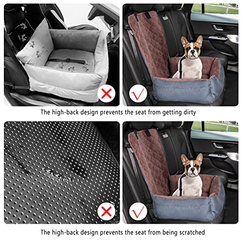 Pet Car Seat Dog Booster Seat Pet Travel Safety Car Seat,The Dog seat Made of Durable Oxford Materials is Safe and Comfortable Fleece Liner, Easy to Adjust Strap