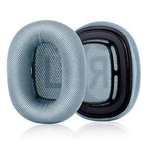 replacement earpads protein mesh fabric ear cushion memory foam ear pads compatible with apple airpods max headphones (sky blue)