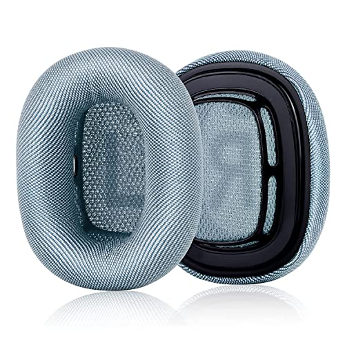 Replacement Earpads Protein Mesh Fabric Ear Cushion Memory Foam Ear Pads Compatible with Apple AirPods Max Headphones (Sky Blue)