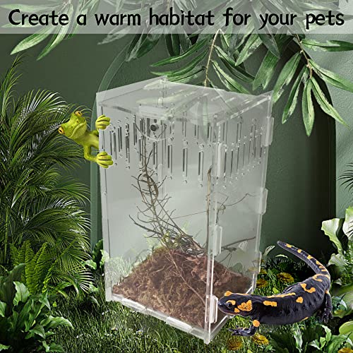 5x4x8 inch Magnetic Acrylic Reptile Case, Vertical Transparent Tarantula Enclosure Tank, Micro Habitat Terrariums Suitable Insect, Snails, Hermit Crabs, Lizards, Frogs, clear, Vertical：5x4x8(LxWxh)in