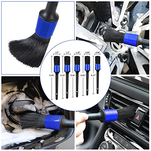 Wontolf 30Pcs Car Detailing Brush Set, Car Detailing Kit, Auto Detailing Drill Brush Set, Car Buffing Sponge Pads Kit,Car Cleaning Brush Tools Kit,Car Accessories for Interior,Exterior,Wheels,Home