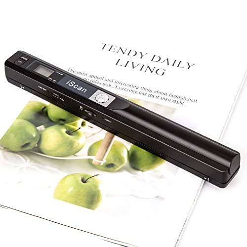 Portable Scanner 900 DPI A4 Document Scanner Handheld for Business, Photo, Picture, Receipts, JPG/PDF Format Selection, Support Micro SD (Not Included) Card, Include a Pair of AA Batteries