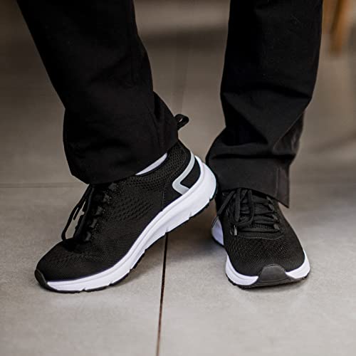HISEA Non-Slip Work Shoes for Women Slip Resistant Food Service Restaurant Nurse Work Shoes Comfort Lightweight Casual Sneakers Size 8 Black