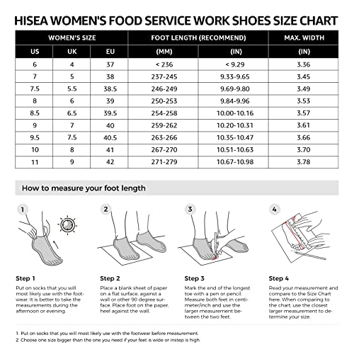 HISEA Non-Slip Work Shoes for Women Slip Resistant Food Service Restaurant Nurse Work Shoes Comfort Lightweight Casual Sneakers Size 8 Black