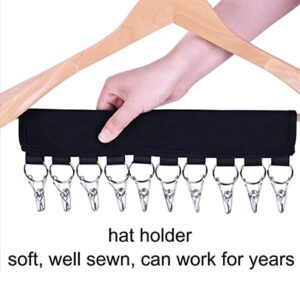 LRUUIDDE Cap Organizer Hanger, 10 Baseball Cap Holder, Hat Organizer Storage for Closet - Change Your Cloth Hanger to Cap Organizer Hanger -closet storage expert (2 Pack) (Black 2 Pack)