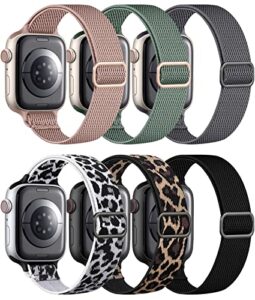 charlam compatible with apple watch band 40mm 41mm 38mm for women girls, cute braided stretchy strap comfortable thin elastic nylon wristbands for iwatch se series 8 7 6 5 4 3 2 1, 38 40 41 mm, b
