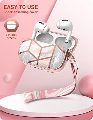 i-Blason Cosmo Designed for Airpods Pro 2 Case & Airpods Pro Case, 360° Protective Stylish Case Cover (2019/2022) Compatible with Apple AirPods Pro (Marble)