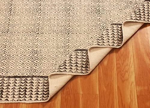 Pure Cotton Rug, Handmade Bohemian Rugs Home Decorative Boho Kilim Hand Woven Rag Rug Entryway Throw Rug for Doormat Bedroom Living Room Laundry Room Balcony 270x360 cm (9x12 Feet)