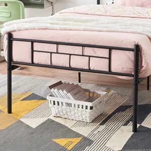 Liink1Ga Twin Bed Frames with Headboard, Twin Bed Frame No Box Spring Needed, No Squeaky, Easy to Assemble Twin Size Bed Frames, Country Rustic Style